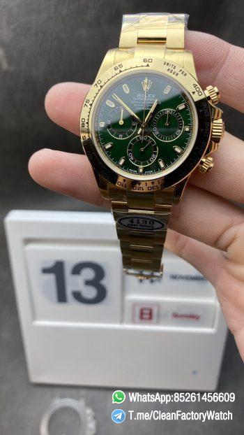 Daytona 116508 Clean 11 Best Edition Green Dial on YG Bracelet SA4130 V2