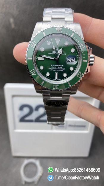 Clean Watch Rolex Submariner Date Hulk 116610LV Green Dial Green Ceramic Bezel 904L Steel Case Oyster Bracelet SA3135 Movement