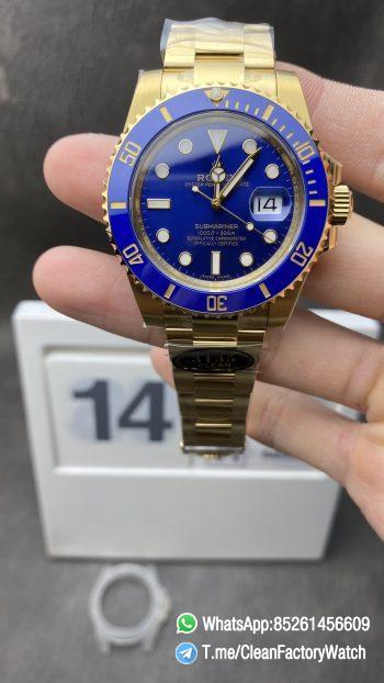 Clean Factory Rolex Submariner 116618LB Blue Dial Ceramic Bezel Yellow Gold Plated Case Oyster Bracelet VS3135 Movement