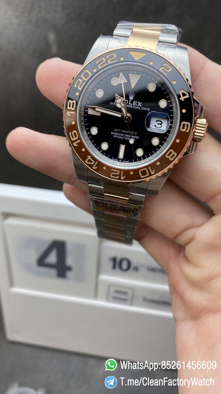 Clean Factory Watch Root Beer GMTMaster II 126711CHNR Black & Brown