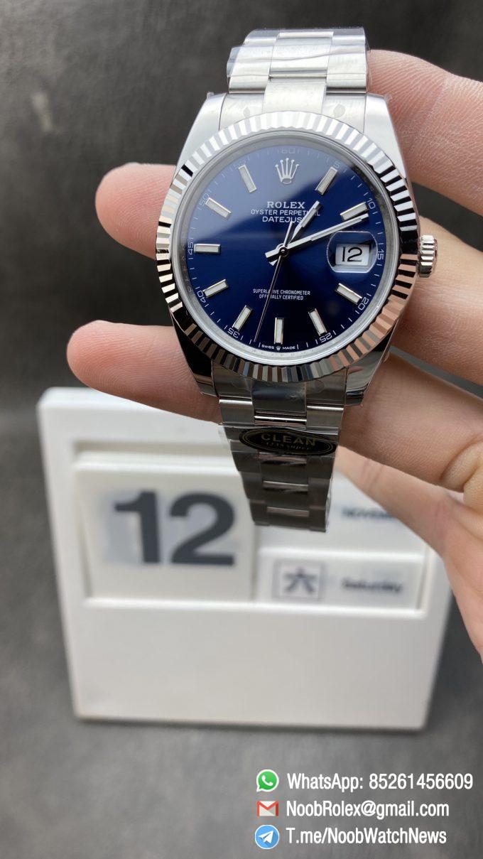 Clean Factory Watches Clean Watch Store CF Datejust 41mm 126334 904L Oystersteel Blue Dial with Stick Markers Oyster Bracelet DanDong 3235 Movement
