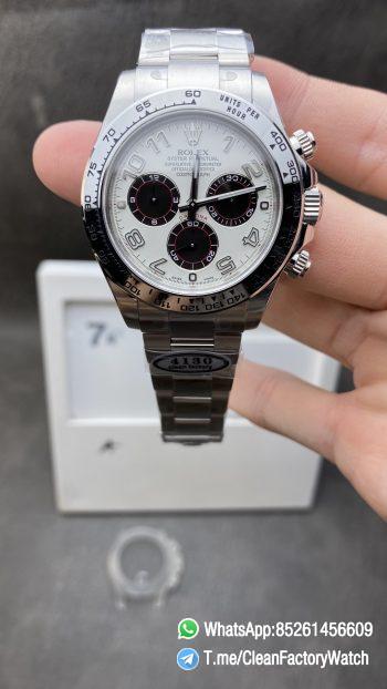 Offical Clean Factory Daytona Panda 116509 White Dial Nember Markers on 904L Steel Case Oyster Bracelet SA4130 Movement
