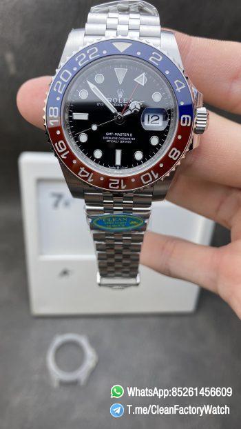 Clean Factory Rolex GMT Master II 126710BLRO Pepsi Blue Red Ceramic Bezel Black Dial 904L Steel Case Jubilee Bracelet DD3285 Caliber CHS