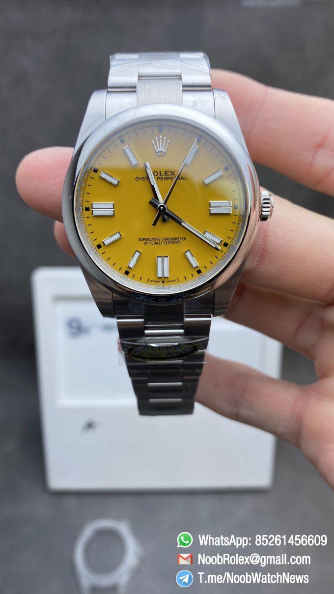 Clean Factory Watches Rolex Oyster Perpetual 124300 Yellow Dial 41mm 904L Steel Case Bracelet VR3230 Movement