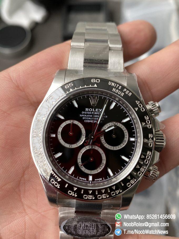 Clean Factory Watch CF Watches Rolex Daytona 126500LN Black Dial Black Cerachrom Bezel 904L Oystersteel SH4131 Movement 03