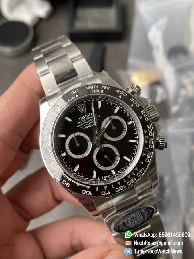Clean Factory Watch CF Watches Rolex Daytona 126500LN Black Dial Black Cerachrom Bezel 904L Oystersteel SH4131 Movement 04