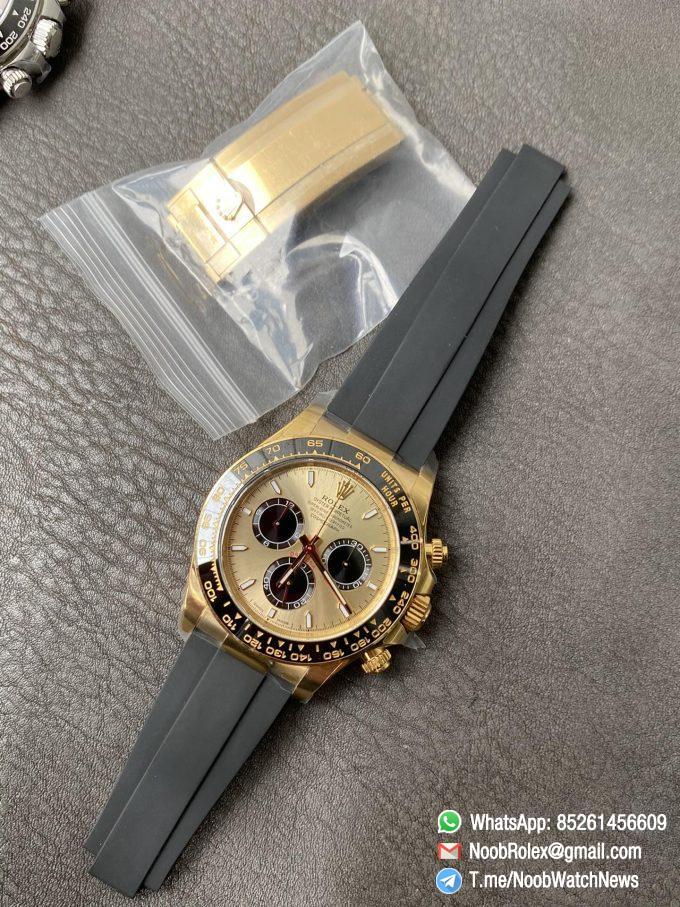 Clean Factory Watch Rolex Daytoan 126518 Yellow Gold Dial Black Ceramic Bezel Oysterflex Strap SH4131 Movement 008