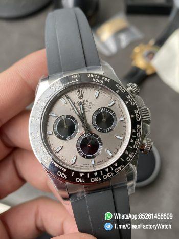 Clean Factory Watch Rolex Daytona 126519 Grey Dial 904L Stainless Steel Oysterflex Strap SH4131 Movement 72 Hours Power Reserve 01