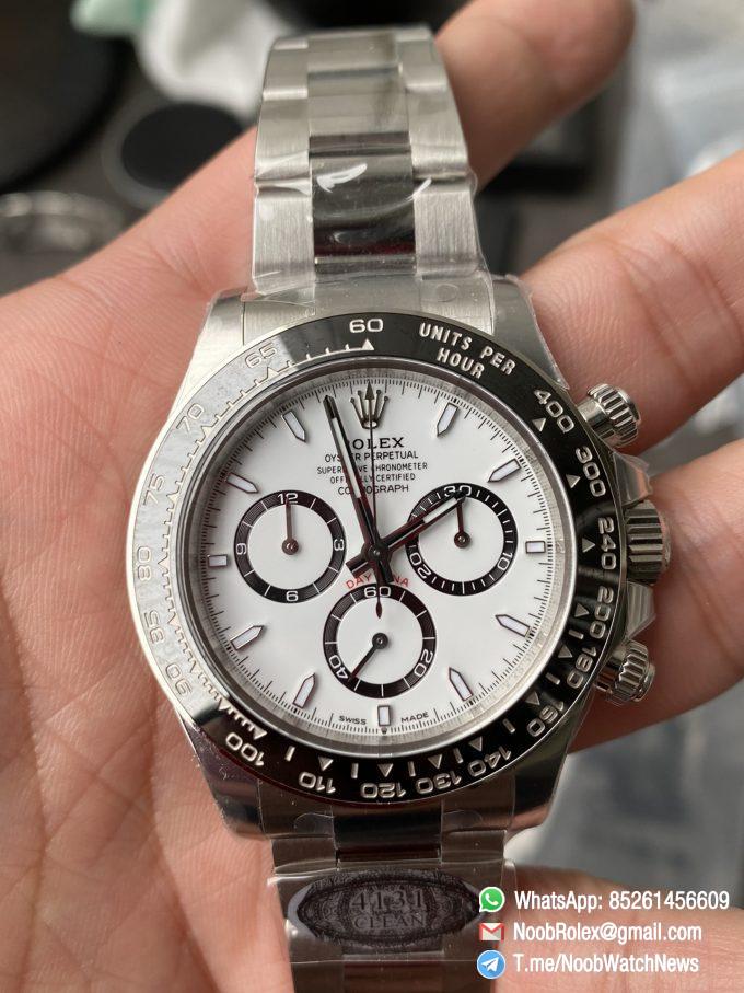 Clean Factory Watch Rolex Daytona Panda 126500LN White Dial Black Cerachrom Bezel 904L Oystersteel SH4131 Movement 01