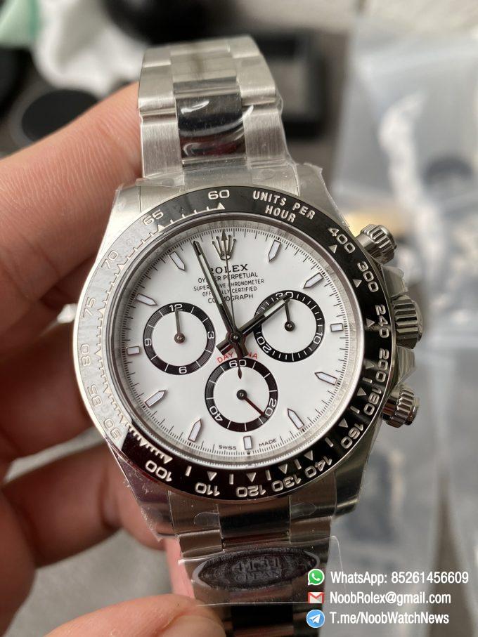 Clean Factory Watch Rolex Daytona Panda 126500LN White Dial Black Cerachrom Bezel 904L Oystersteel SH4131 Movement 02