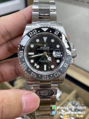 Clean Factory GMT Master II 126710GRNR Black Gray Ceramic Bezel 904L Oystersteel Oyster Strap DD3285 Movement 02