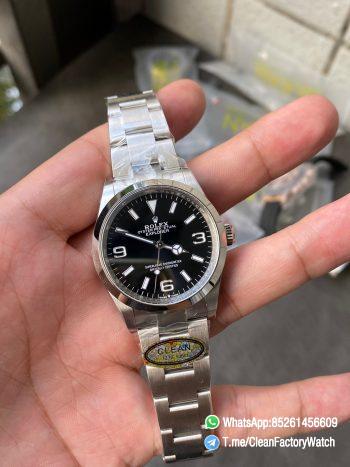 Clean Factory Rolex Explorer 124270 36mm Black Dial 904L Steel Case Oyster Bracelet VR3230 Movement 01