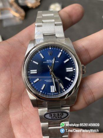 Clean Factory Rolex Oyster Perpetual 124300 Blue Dial 41mm CF OP 904L OysterSteel Case Bracelet VR3230 Movement 01