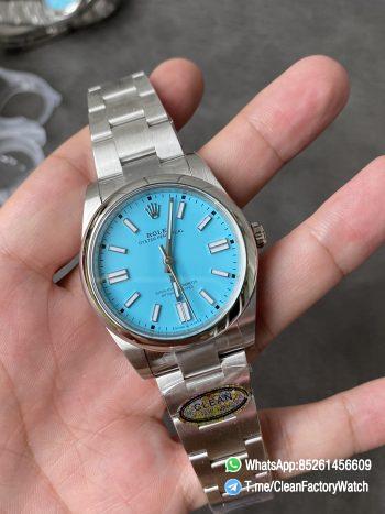 Clean Factory Rolex Oyster Perpetual 124300 CF OP 41mm 904L Steel Tiffany Blue Dial VR3230 Movement 01