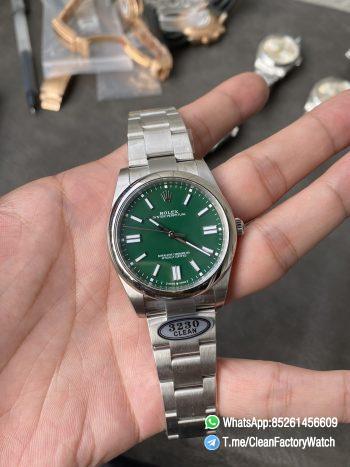 Clean Factory Rolex Oyster Perpetual 124300 CP OP 41mm Green Dial 904L Steel VR3230 Movement 01