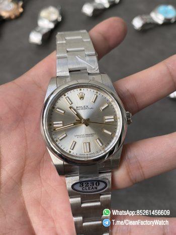 Clean Factory Rolex Oyster Perpetual 124300 CP OP 41mm Silver Dial 904L Steel VR3230 Movement 01
