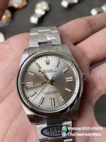 Clean Factory Rolex Oyster Perpetual 124300 CP OP 41mm Silver Dial 904L Steel VR3230 Movement 04
