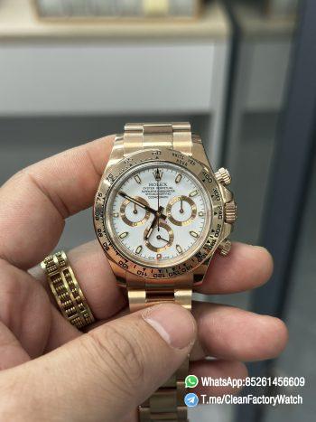 Clean Factory Daytona M116505 0010 Rose Gold Case Bracelet White Dail DanDong Superclone 4130 Movement 01
