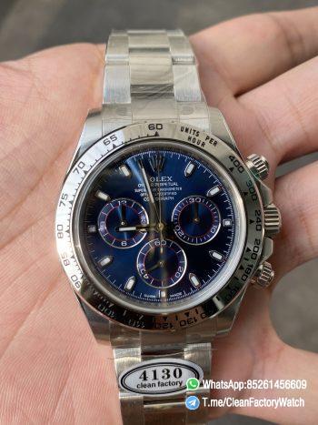 Clean Factory Daytona 116509 Blue Dial 904L Steel Case Oyster Bracelet SuperClone DanDong 4130 Movement 04