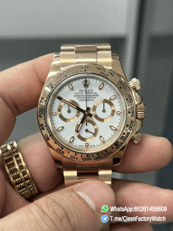 Clean Factory Daytona M116505 0010 Rose Gold Case Bracelet White Dail DanDong Superclone 4130 Movement