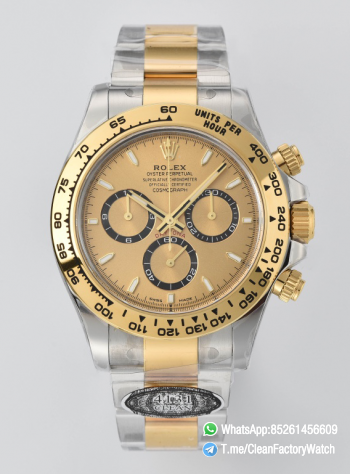 Clean Factory Daytona 126503 Golden Black Counter Ring Dial Oystersteel and Yellow Gold Bracelet Yellow Gold Bezel SH4131 Movement 00