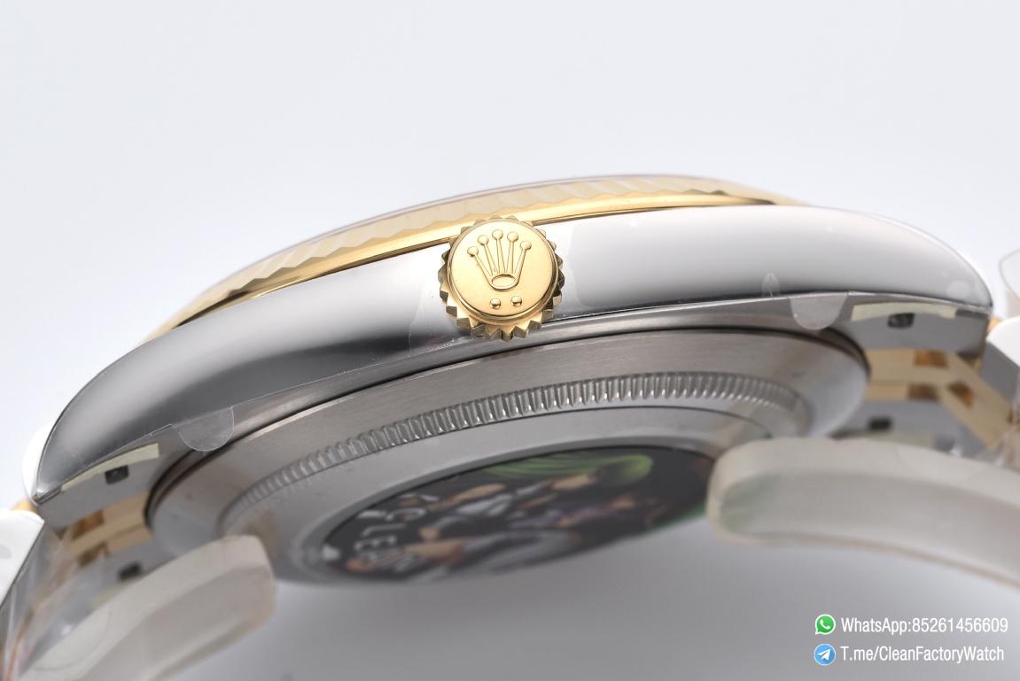 Clean Factory Datejust Wimbledon 126333 41mm Gray Dial with Green Roma Markers Yellow Gold Bezel 3235 Movement Two Tone Jubilee Bracelet 05