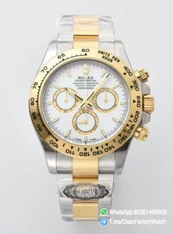 Clean Factory Daytona 126503 White Dial with Gold Eye Sub Dial Two Tone Yellow Gold Steel Bracelet Gold Bezel SH4131 Movement 00