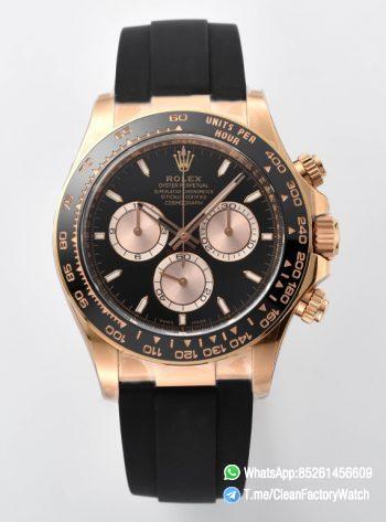 Clean Factory Daytona 126515LN 18K Rose Gold Plated Case Black and Rose Gold Dial Oysterflex Strap SH4131