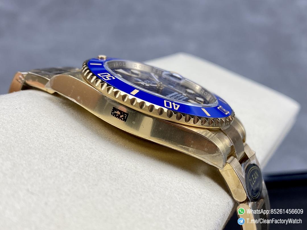 Clean Factory Rolex Submariner 126618LB 41mm Blue Dial Ceramic Bezel Full Yellow Gold Plated Case Oyster Bracelet SH3235 Movement 05
