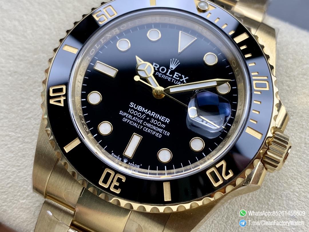 Clean Factory Rolex Submariner 126618LN 41mm Black Dial Ceramic Bezel Full Yellow Gold Plated Case Oyster Bracelet SH3235 Movement 03