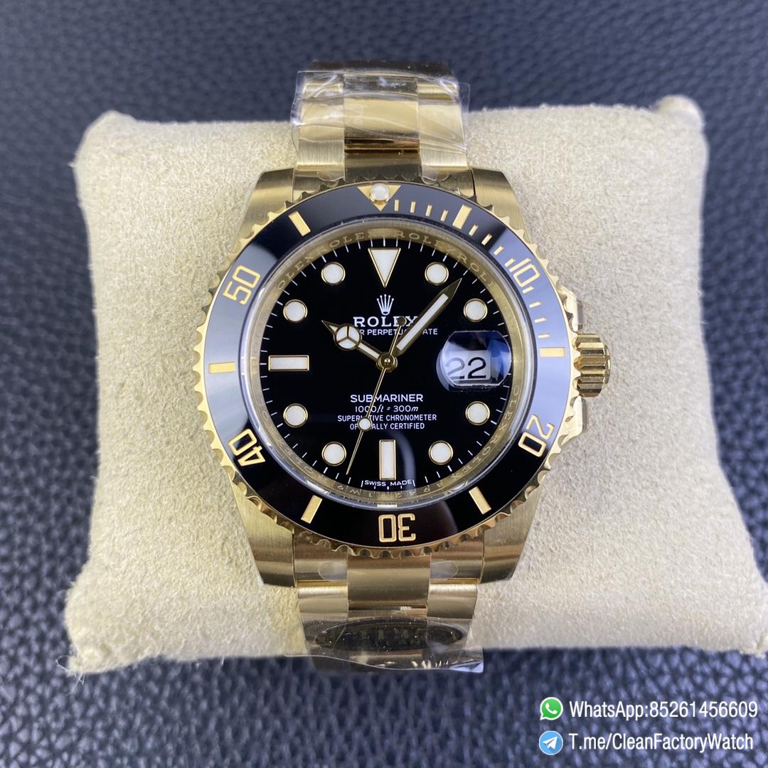 Clean Factory Submariner 116618LN 40mm Black Dial Ceramic Bezel Full Yellow Gold Plated Case Oyster Bracelet SH3135 Movement 01