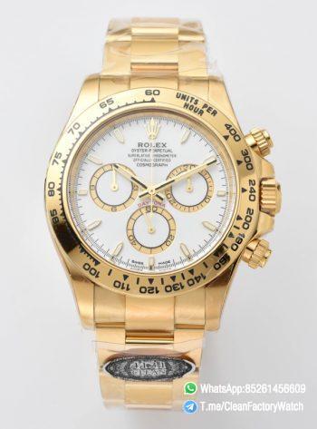 Clean Factory Daytona 126508 White Dial on 18K Yellow Gold Plated Bracelet ShangHai 4131 Movement 000
