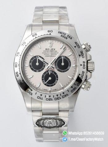 Clean Factory Daytona M126509 0003 White Gold Plated Case Steel and Black Dial White Gold Scale Bezel White Gold Band 4131 Movement 00