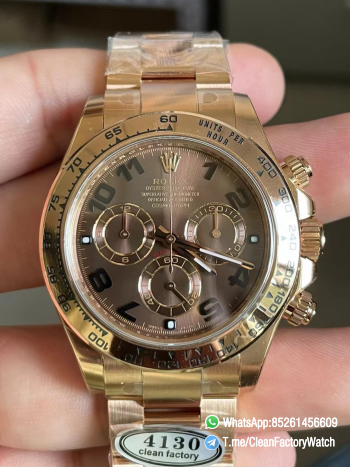 Clean Factory Daytona 116505 0011 Rose Gold Case Bracelet Chocolate Dial with Black Number Markers DD4130 Caliber