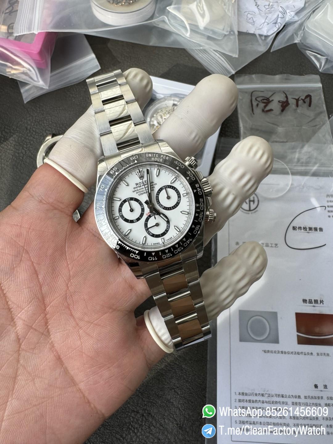 Super Clone Custom Daytona Panda 126500LN Genuine Grasses and ACE Free sprung Balance Caliber 4131 Movement RB White Dial APS Black Cerachrom Bezel 02 Super Clone Custom Daytona Panda 126500LN Genuine Grasses and ACE Free sprung Balance Caliber 4131 Movement RB White Dial APS Black Cerachrom Bezel 02