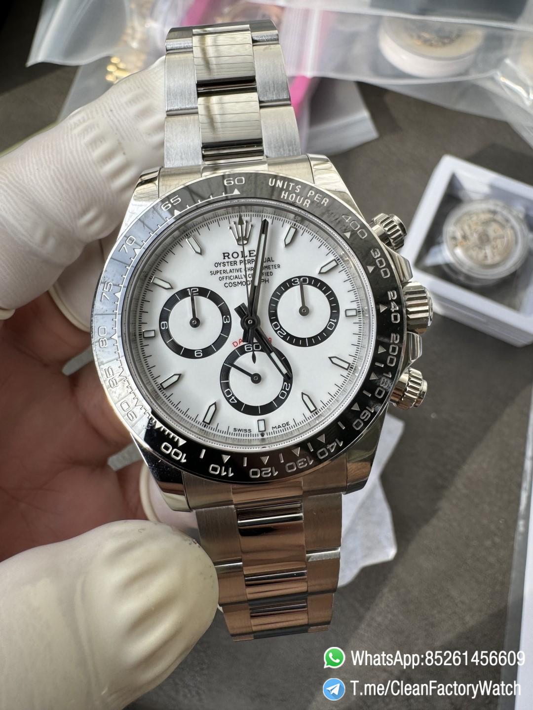 Super Clone Custom Daytona Panda 126500LN Genuine Grasses and ACE Free sprung Balance Caliber 4131 Movement RB White Dial APS Black Cerachrom Bezel 04 Super Clone Custom Daytona Panda 126500LN Genuine Grasses and ACE Free sprung Balance Caliber 4131 Movement RB White Dial APS Black Cerachrom Bezel 04