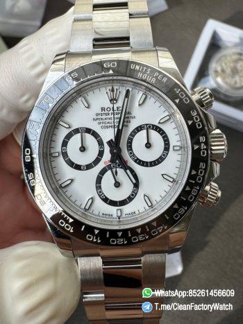 Super Clone Custom Daytona Panda 126500LN Genuine Grasses and ACE Free sprung Balance Caliber 4131 Movement RB White Dial APS Black Cerachrom Bezel 08 1