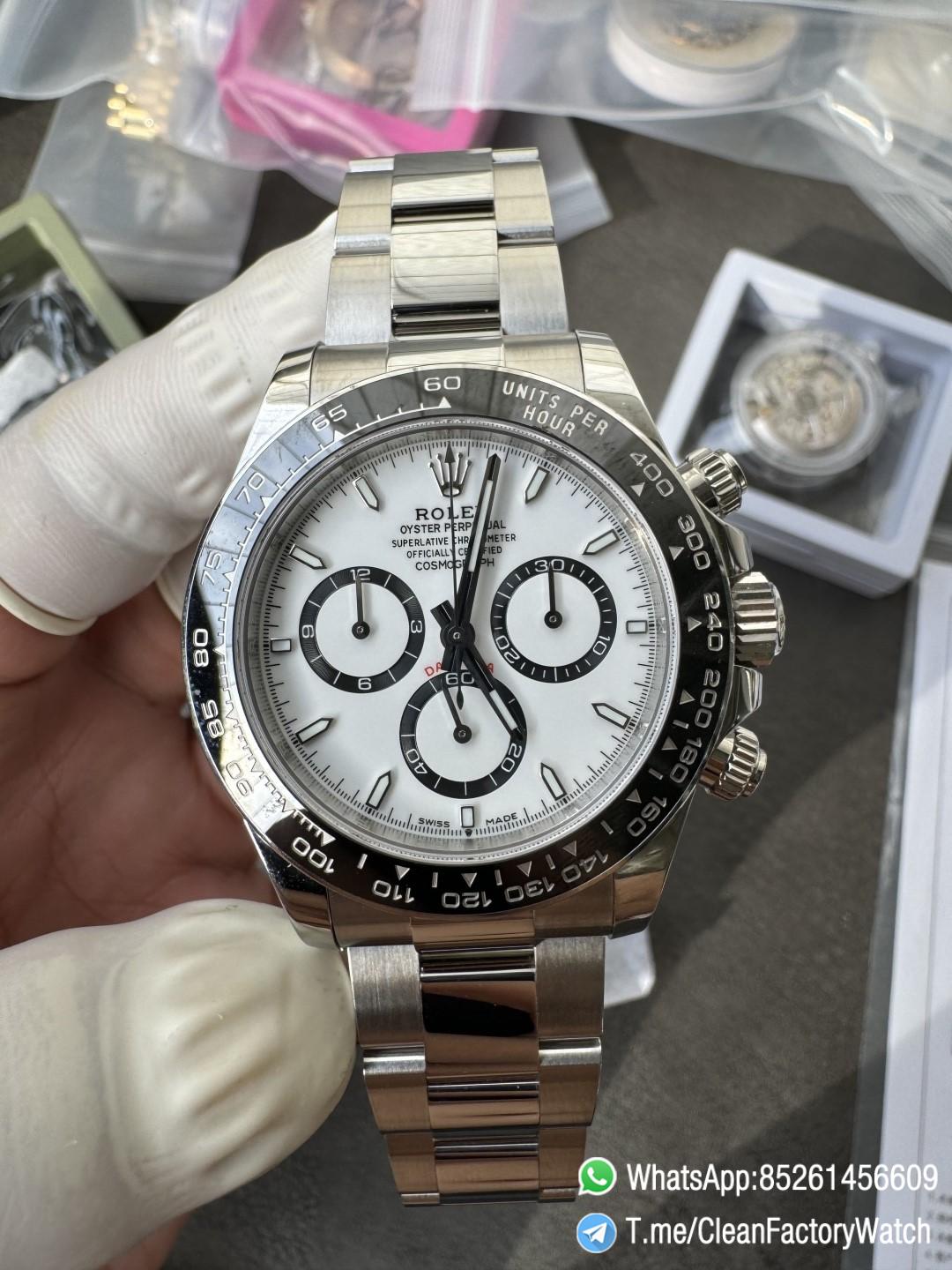 Super Clone Custom Daytona Panda 126500LN Genuine Grasses and ACE Free sprung Balance Caliber 4131 Movement RB White Dial APS Black Cerachrom Bezel 08 Super Clone Custom Daytona Panda 126500LN Genuine Grasses and ACE Free sprung Balance Caliber 4131 Movement RB White Dial APS Black Cerachrom Bezel 08