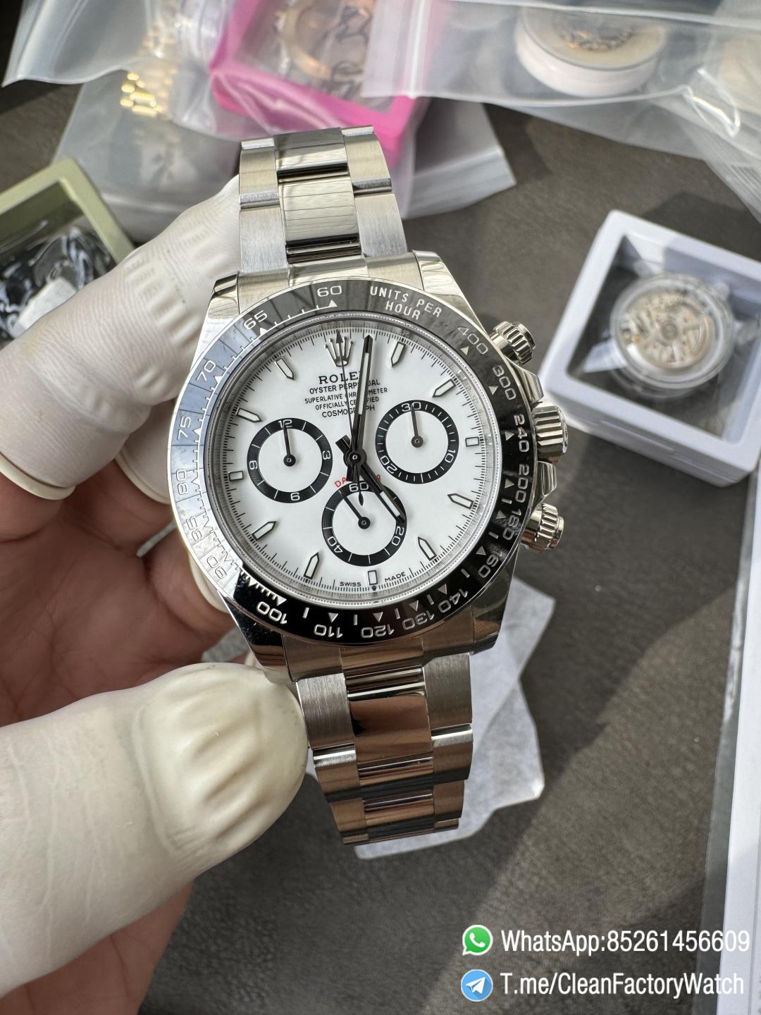 Super Clone Custom Daytona Panda 126500LN Genuine Grasses and ACE Free sprung Balance Caliber 4131 Movement RB White Dial APS Black Cerachrom Bezel 09 Super Clone Custom Daytona Panda 126500LN Genuine Grasses and ACE Free sprung Balance Caliber 4131 Movement RB White Dial APS Black Cerachrom Bezel 09