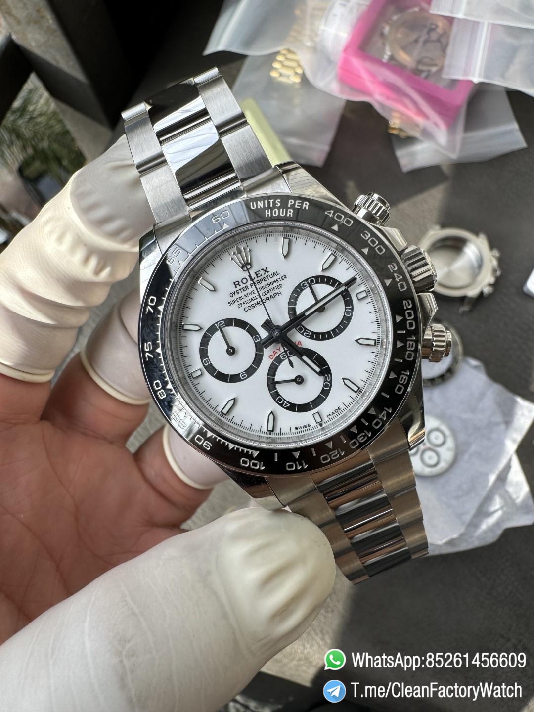 Super Clone Custom Daytona Panda 126500LN Genuine Grasses and ACE Free sprung Balance Caliber 4131 Movement RB White Dial APS Black Cerachrom Bezel 18 Super Clone Custom Daytona Panda 126500LN Genuine Grasses and ACE Free sprung Balance Caliber 4131 Movement RB White Dial APS Black Cerachrom Bezel 18