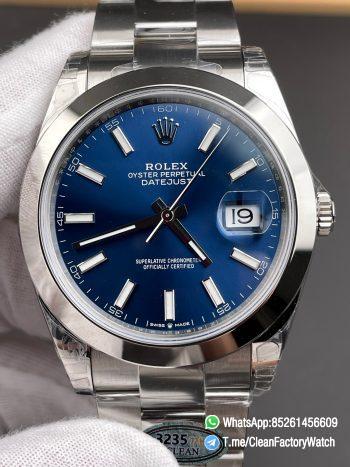 Clean Factory Datejust 41 126300 Blue Dial Smooth Bezel 904L Stainless Steel DD3235 Movement 72 Hours Power Reserve Oyster Bracelet 00